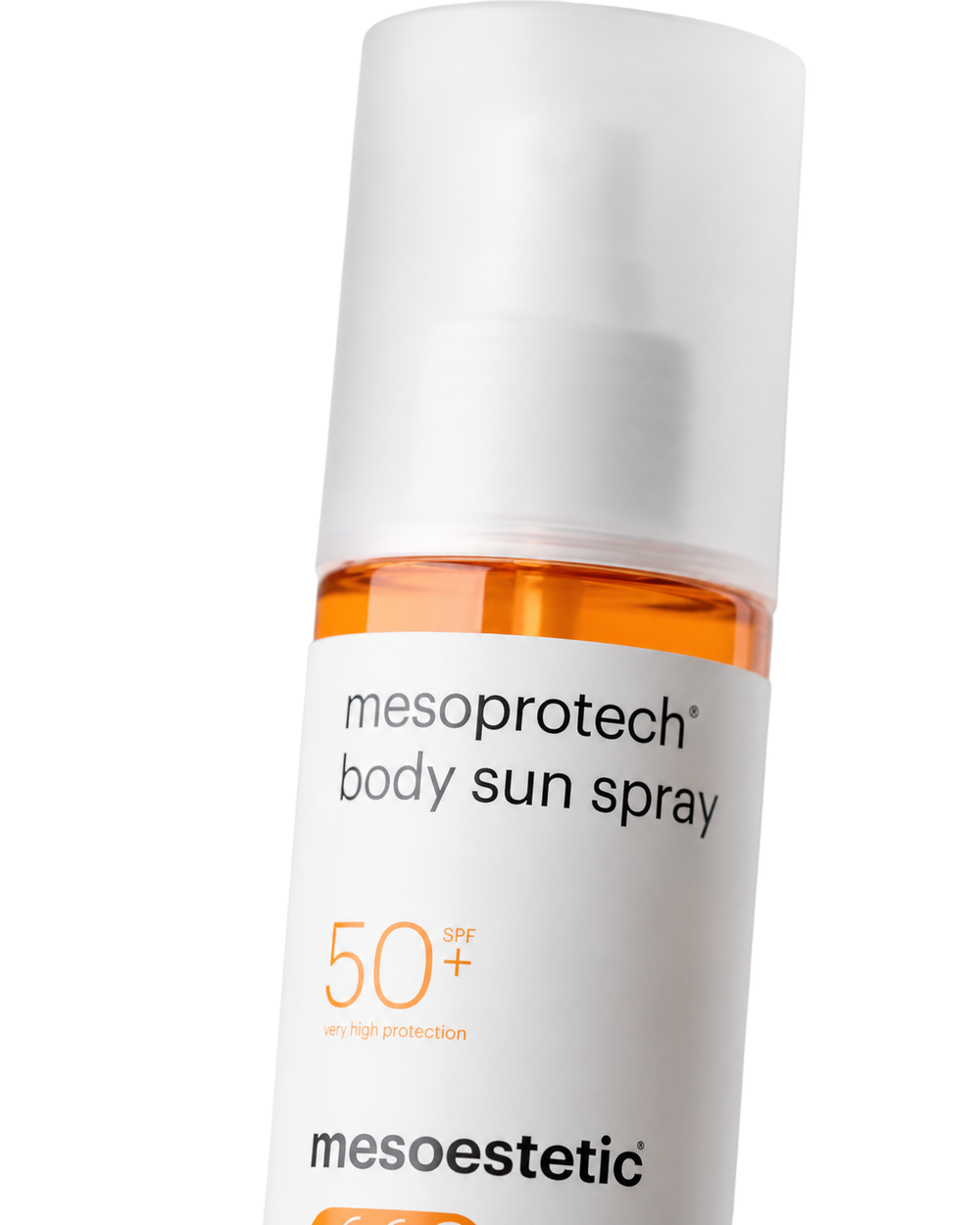 mesoprotech body sun spray SPF50+ sunscreen bottle